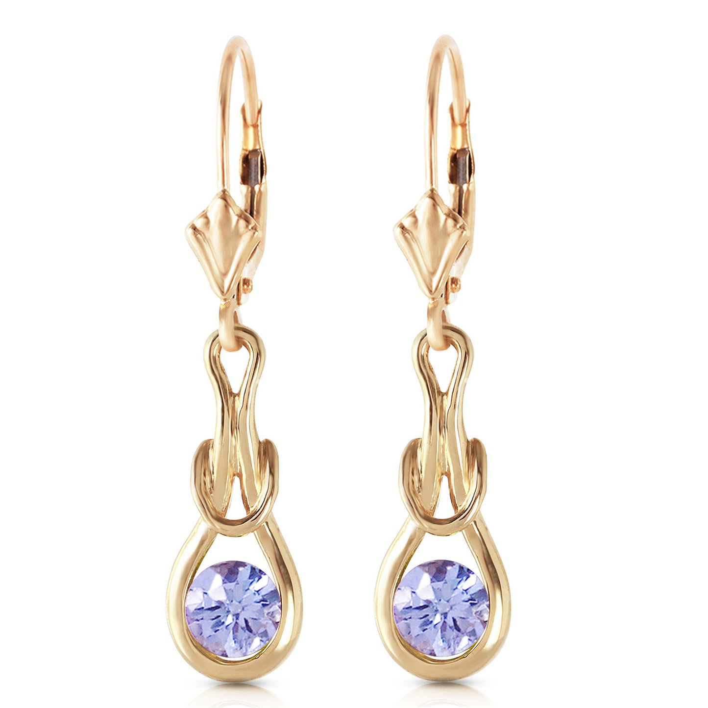 1.3 Carat 14k Solid Gold Lockstone Tanzanite Earrings