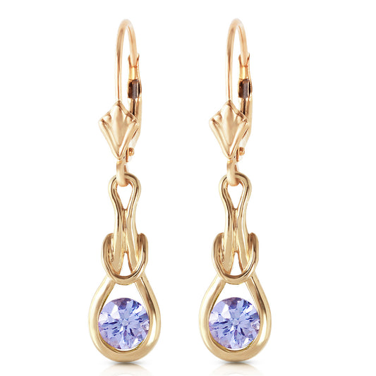 1.3 Carat 14k Solid Gold Lockstone Tanzanite Earrings