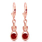 1.3 Carat 14k Solid Gold Lockstone Ruby Earrings