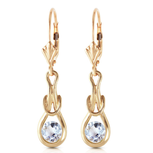 1.3 Carat 14k Solid Gold Lockstone Aquamarine Earrings