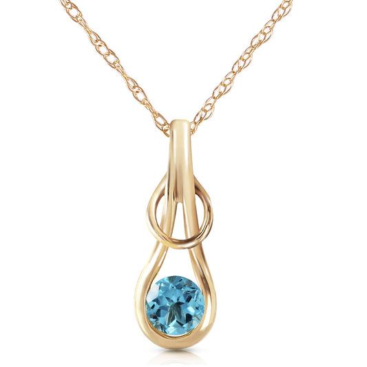 0.65 Carat 14K Solid Gold Venus Unbound Blue Topaz Necklace