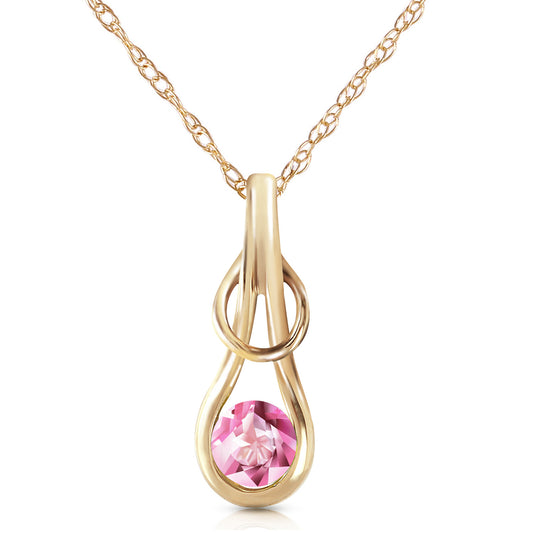 0.65 Carat 14K Solid Gold No Barriers Pink Topaz Necklace