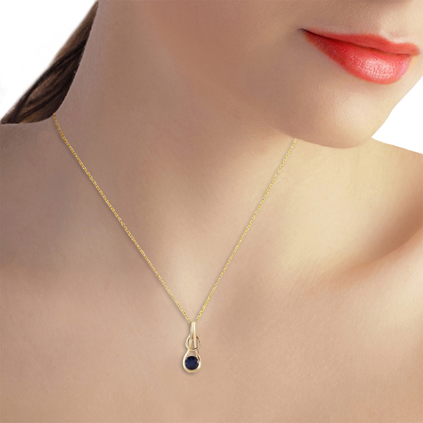 0.65 Carat 14K Solid Gold Relentless One Sapphire Necklace