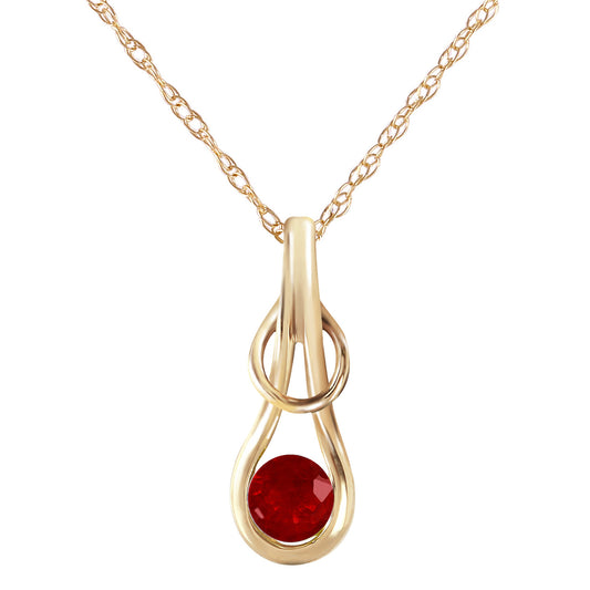 0.65 Carat 14K Solid Gold Necklace Ruby