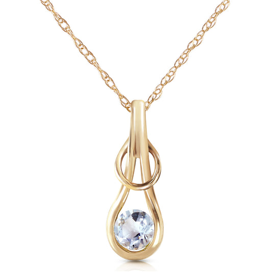0.65 Carat 14K Solid Gold Sailor's Knot Aquamarine Necklace