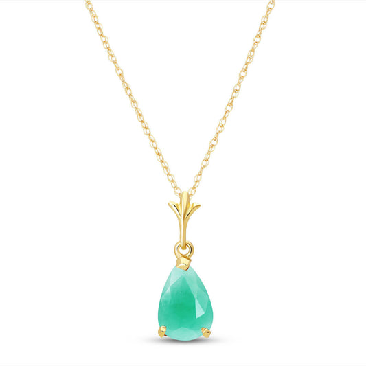 1 Carat 14K Solid Gold Olga Emerald Necklace