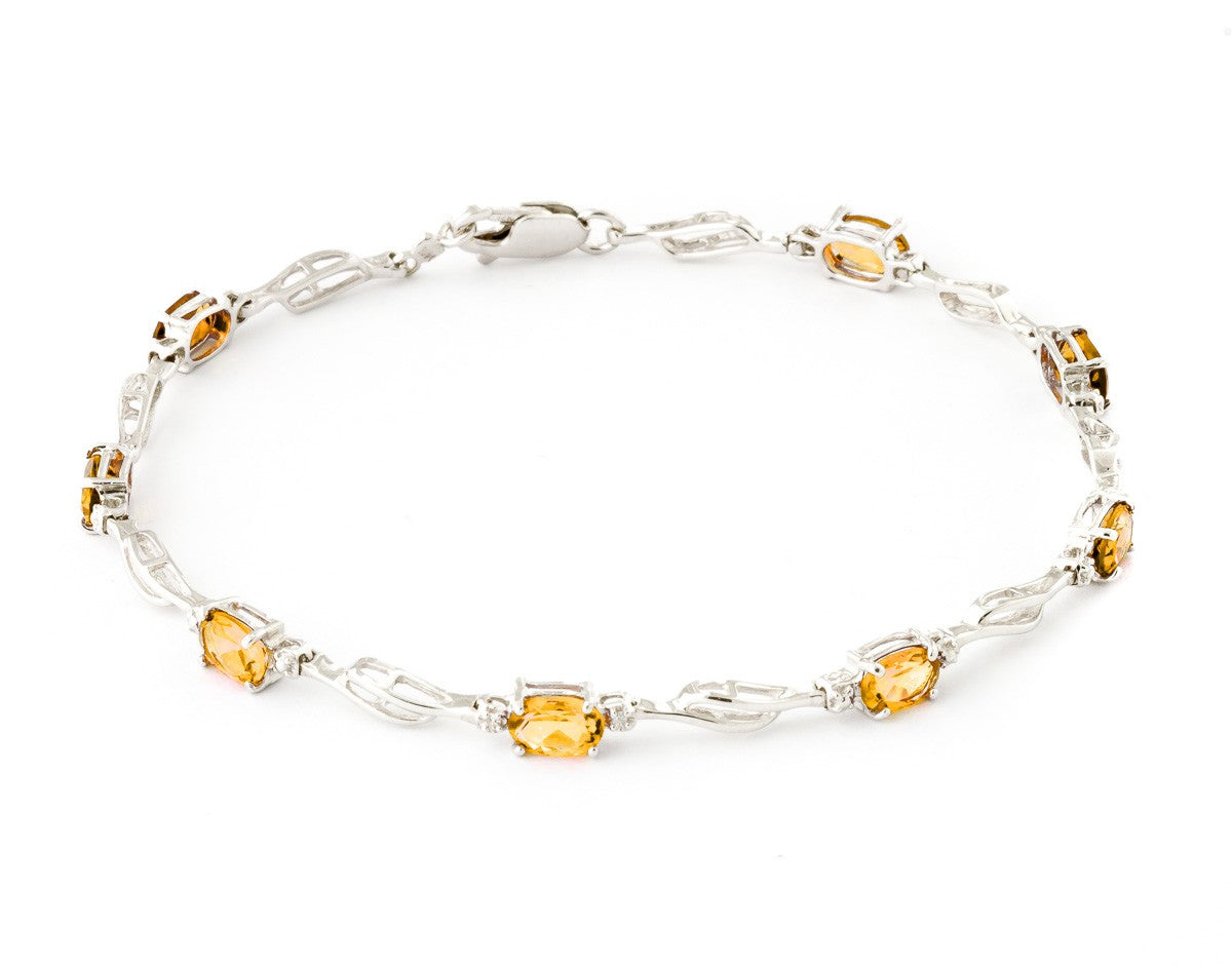 3.39 Carat 14K Solid Gold From This Perspective Citrine Diamond Bracelet
