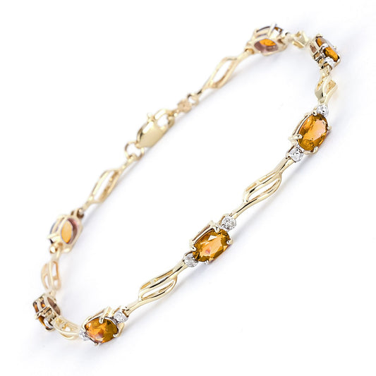 3.39 Carat 14K Solid Gold From This Perspective Citrine Diamond Bracelet