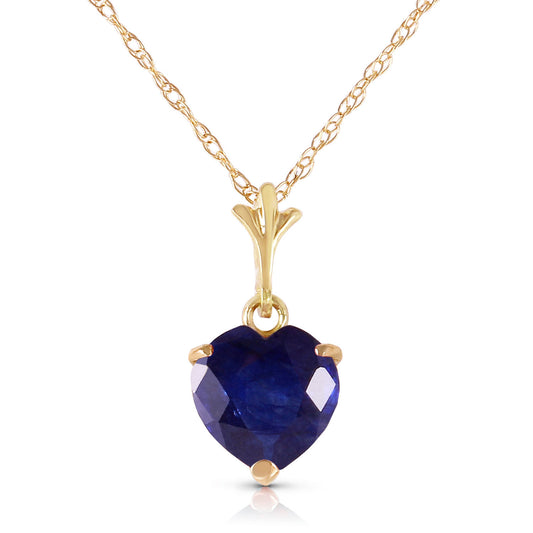 1.55 Carat 14k Solid Gold Necklace Natural Heart Sapphire