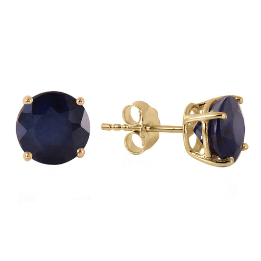 3.3 Carat 14k Solid Gold Stud Luminous Orb Sapphire Earrings