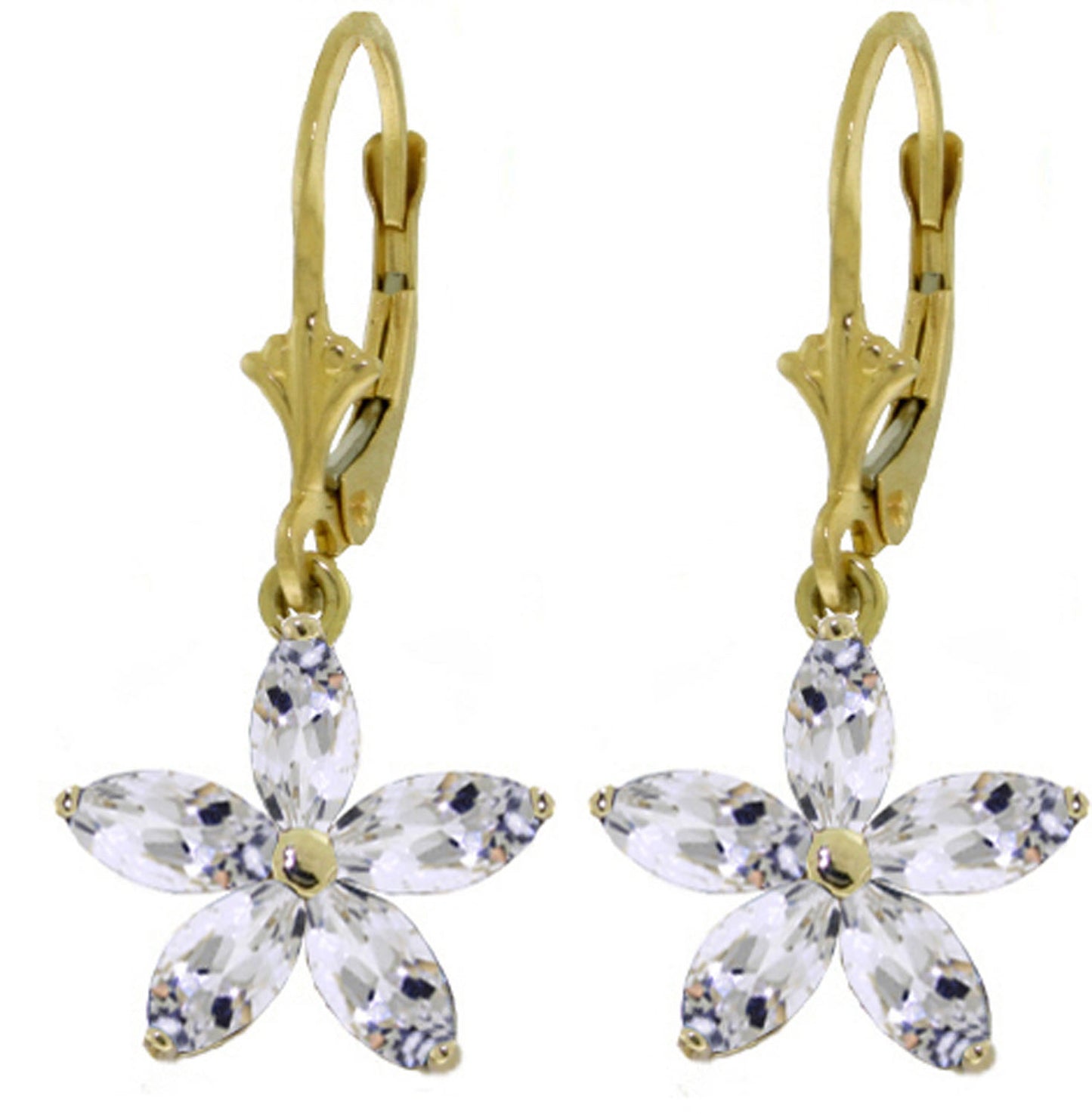 Flora Gem White Topaz Earrings