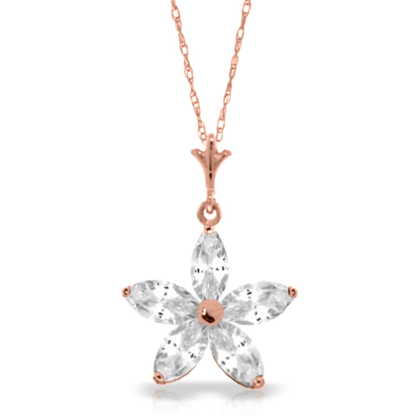 Radiant Petal White Topaz Necklace