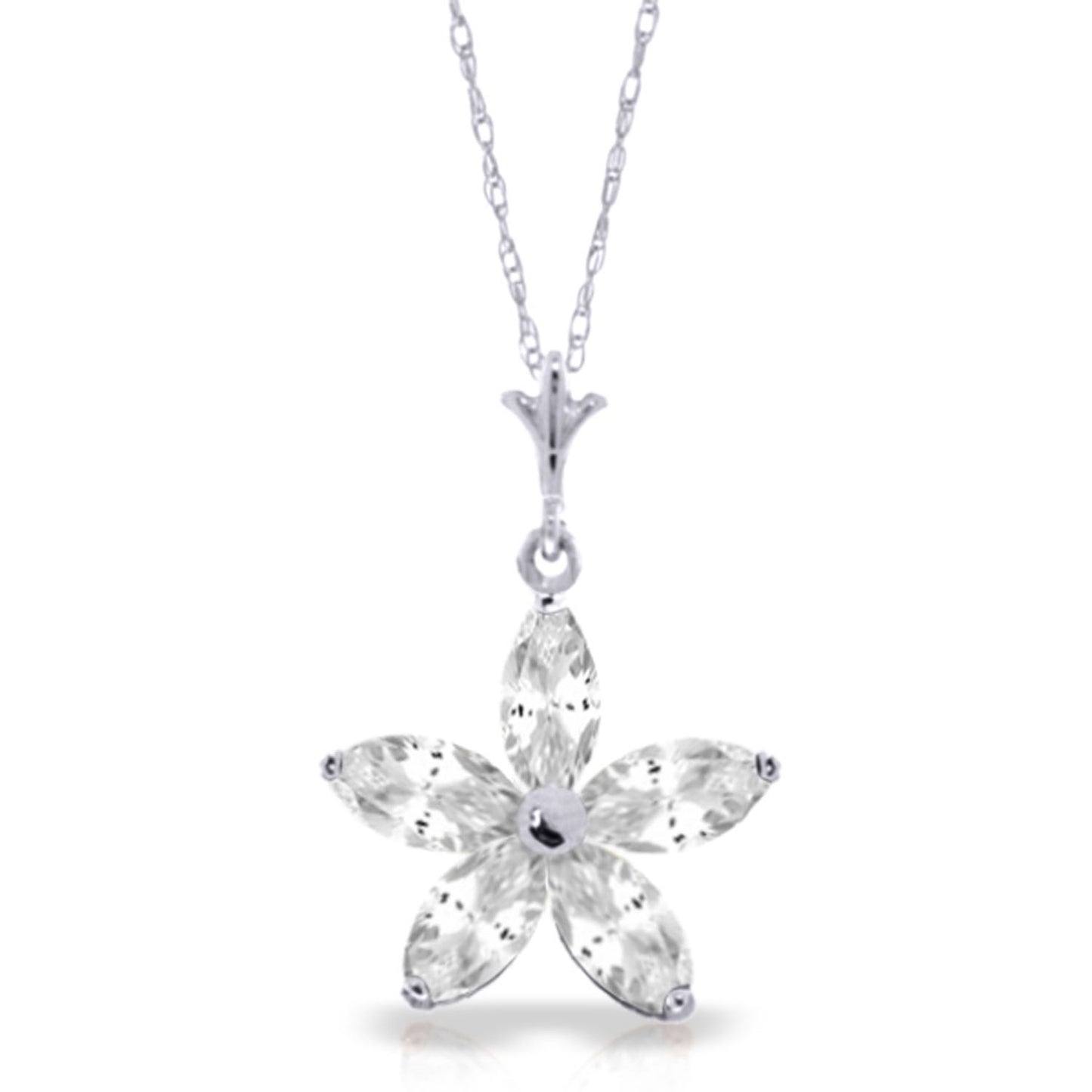 Radiant Petal White Topaz Necklace