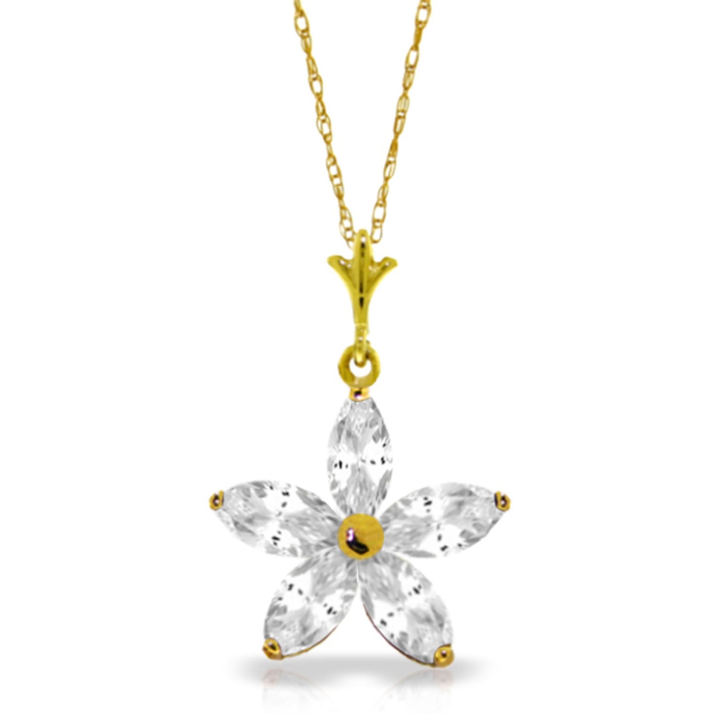 Radiant Petal White Topaz Necklace