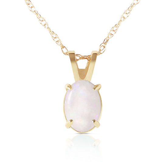 0.45 Carat 14K Solid Gold Floating In Clouds Opal Necklace