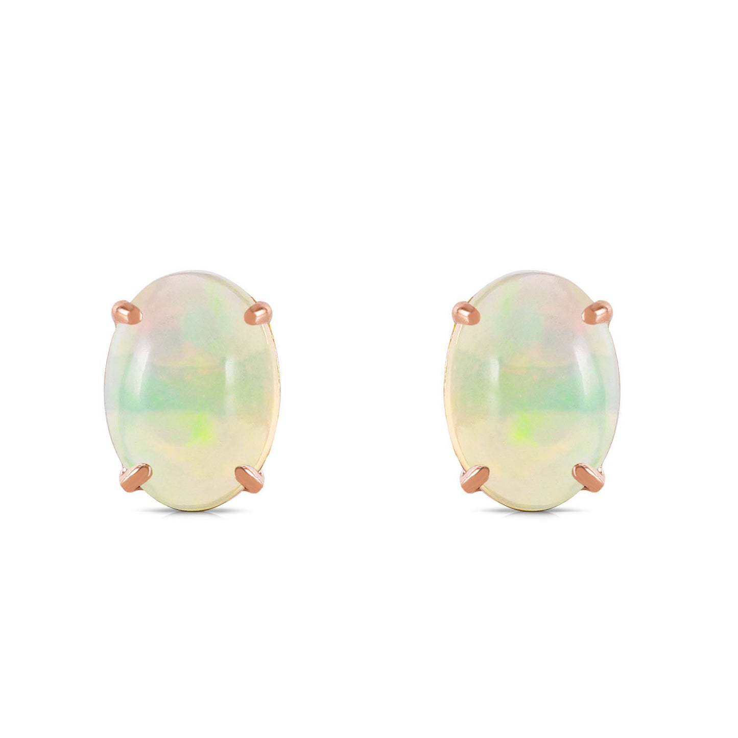 Sleek Oval Opal Earrings