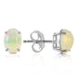 Sleek Oval Opal Earrings