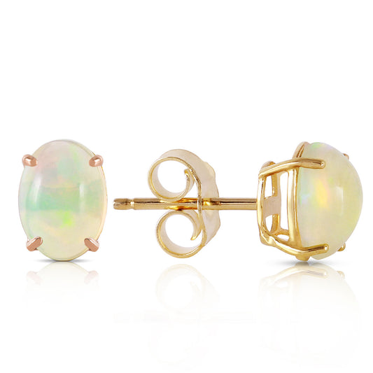 Sleek Oval Opal Earrings