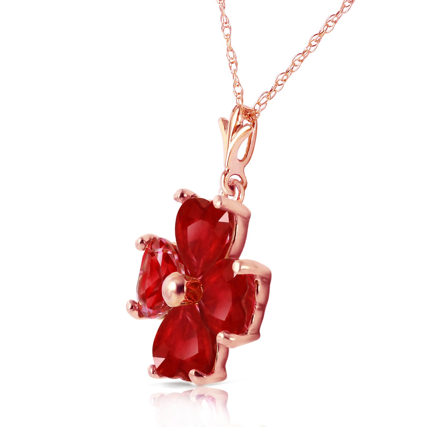 Elegant Petal Ruby Necklace