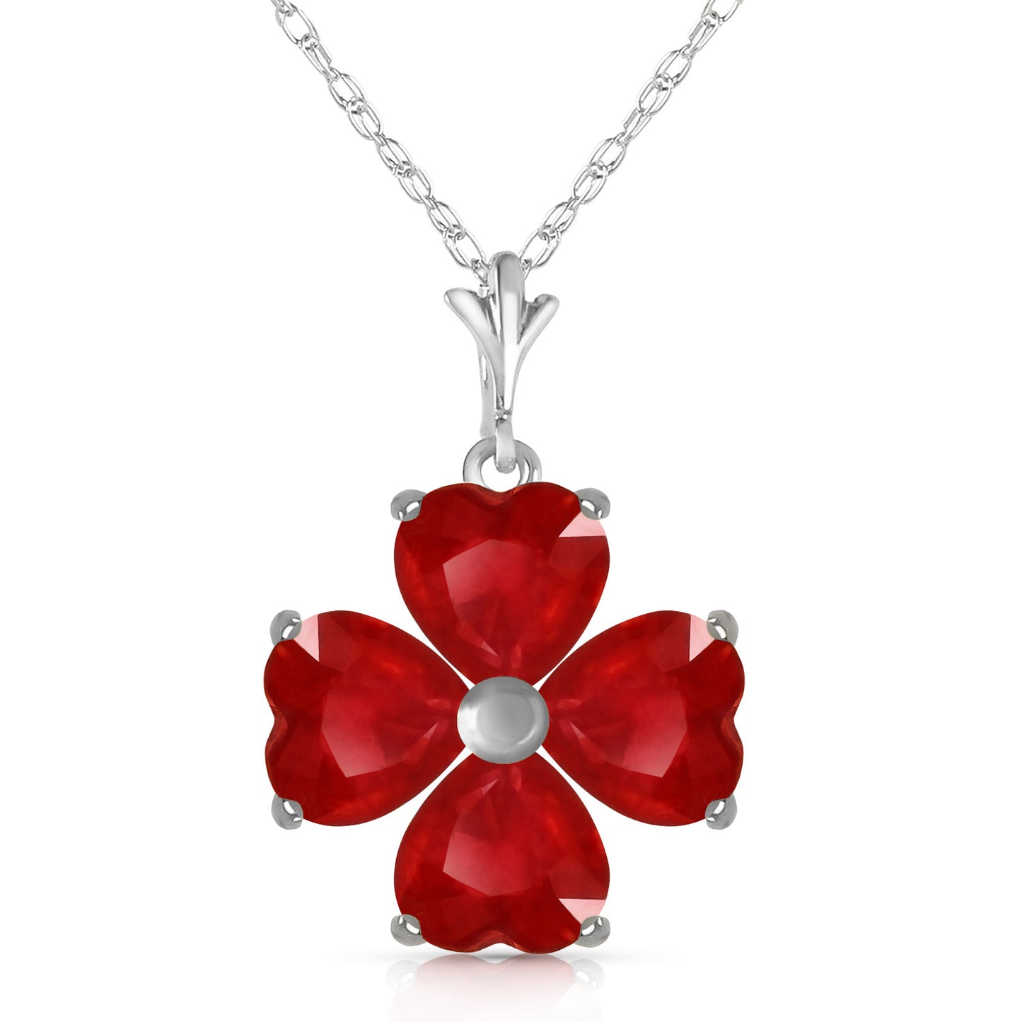 Elegant Petal Ruby Necklace