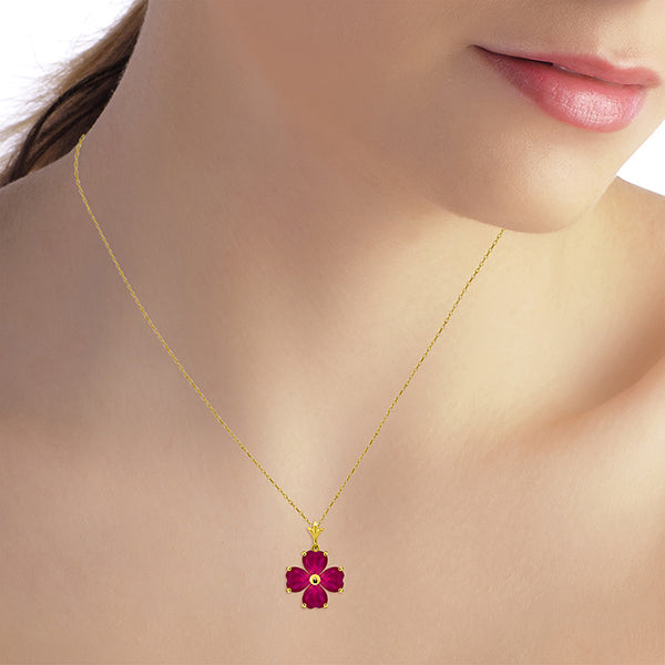 Elegant Petal Ruby Necklace