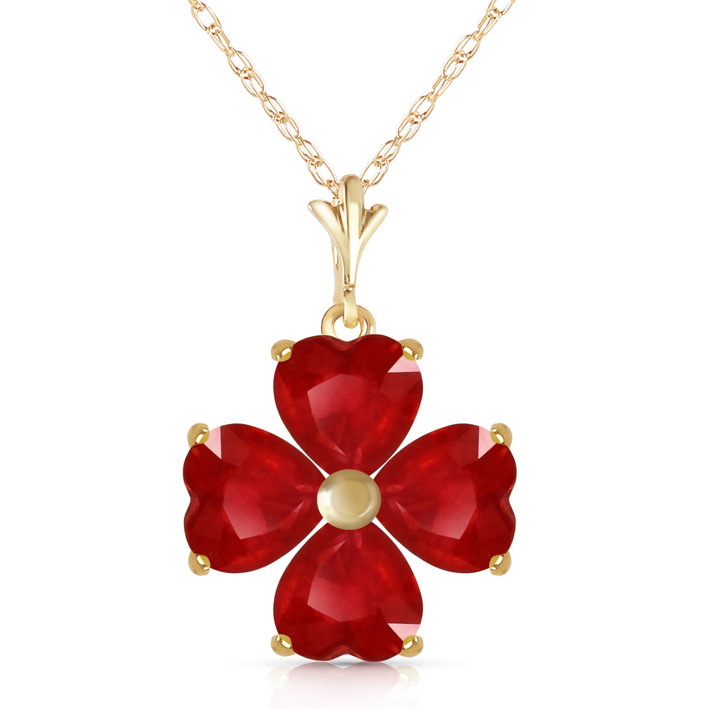 Elegant Petal Ruby Necklace