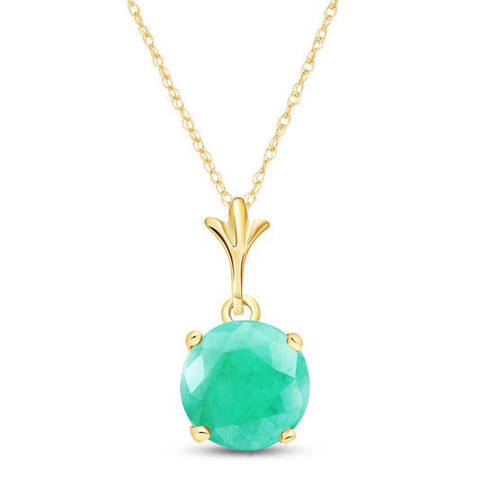 1.65 Carat 14k Solid Gold Solo Sphere Emerald Necklace