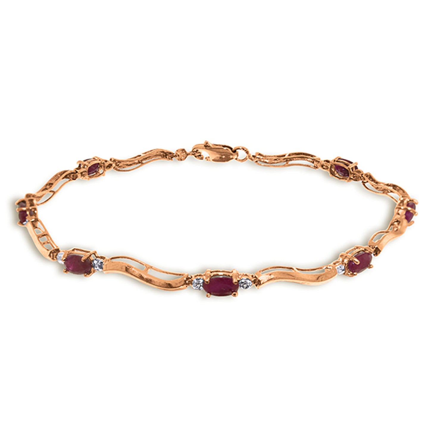 Rhythmic Flow Ruby And Diamond Bracelet