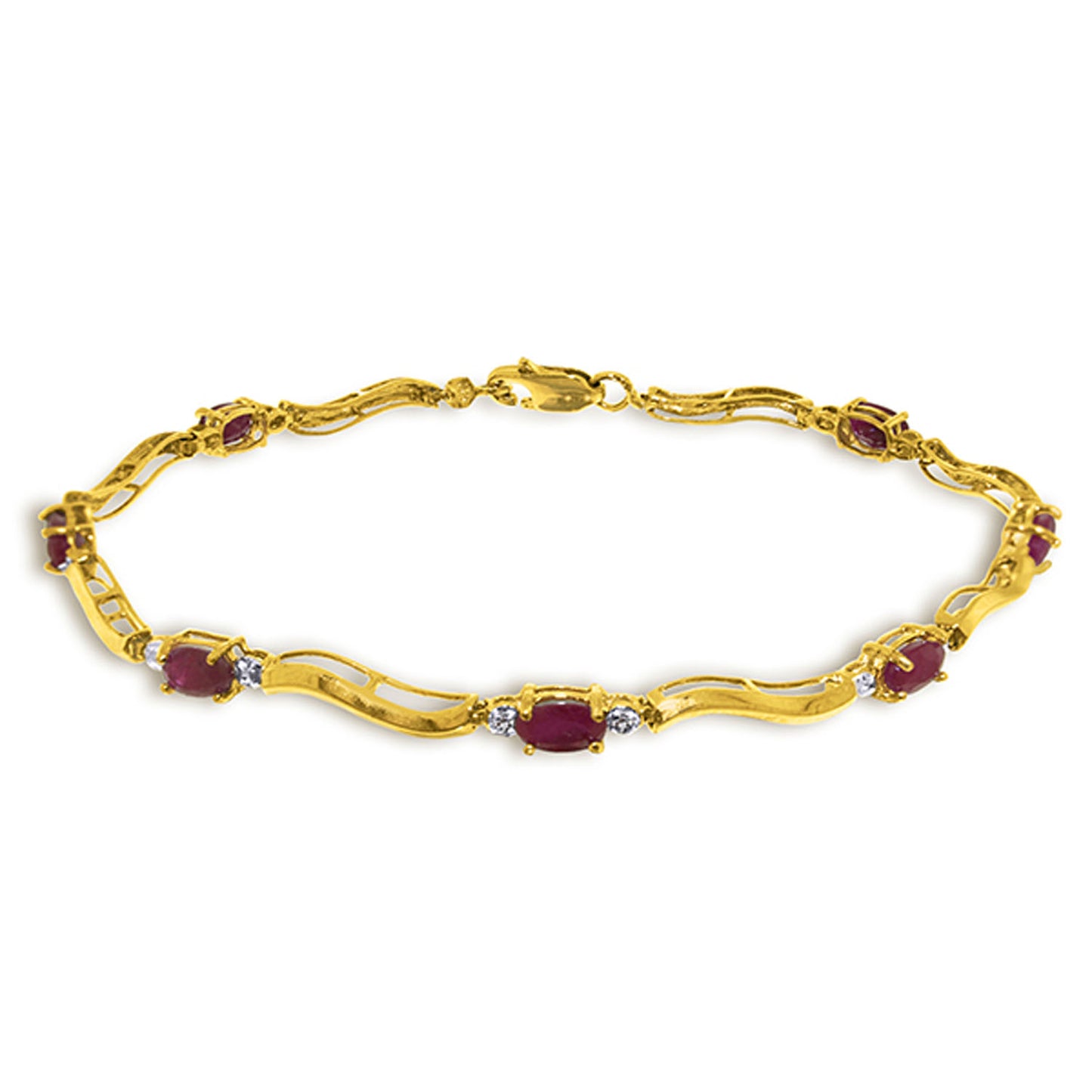 Rhythmic Flow Ruby And Diamond Bracelet