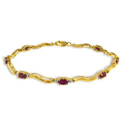 Rhythmic Flow Ruby And Diamond Bracelet