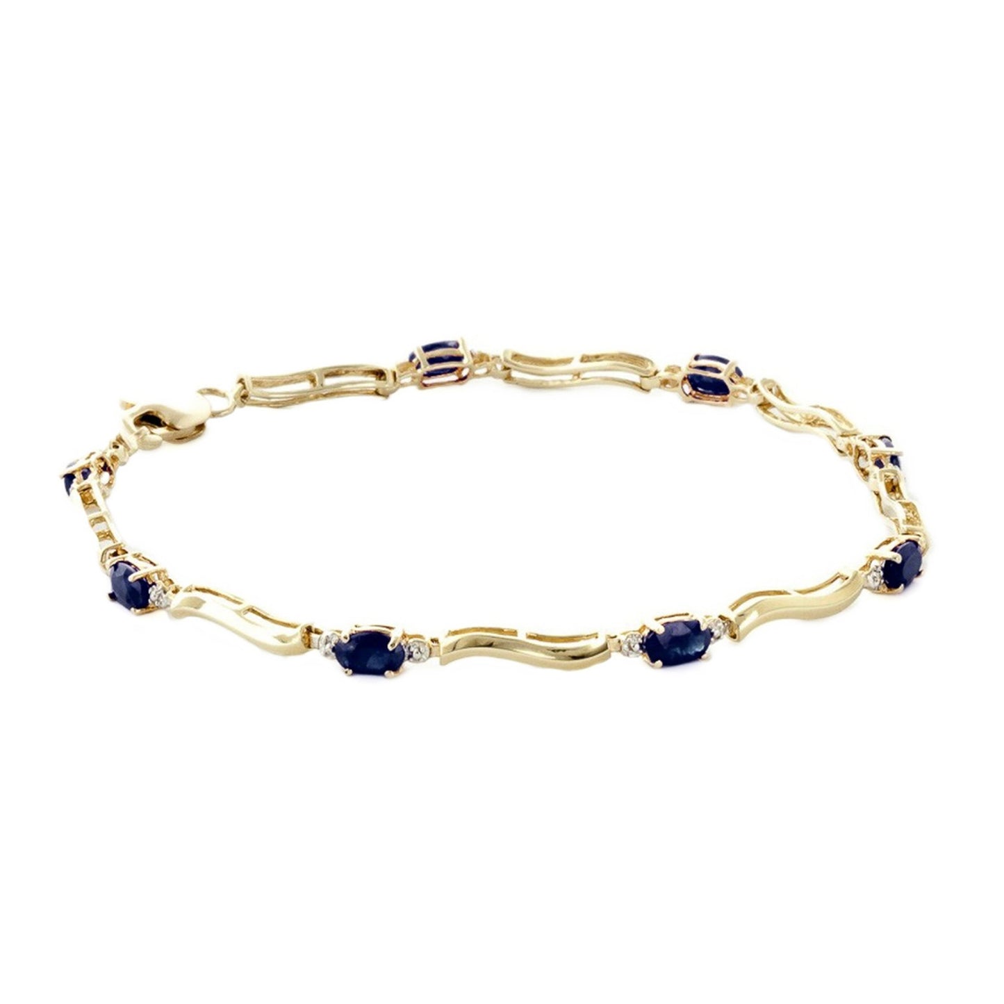 Rhythmic Flow Diamond And Sapphire Bracelet