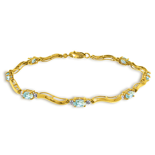 Rhythmic Flow Aquamarine and Diamond Bracelet