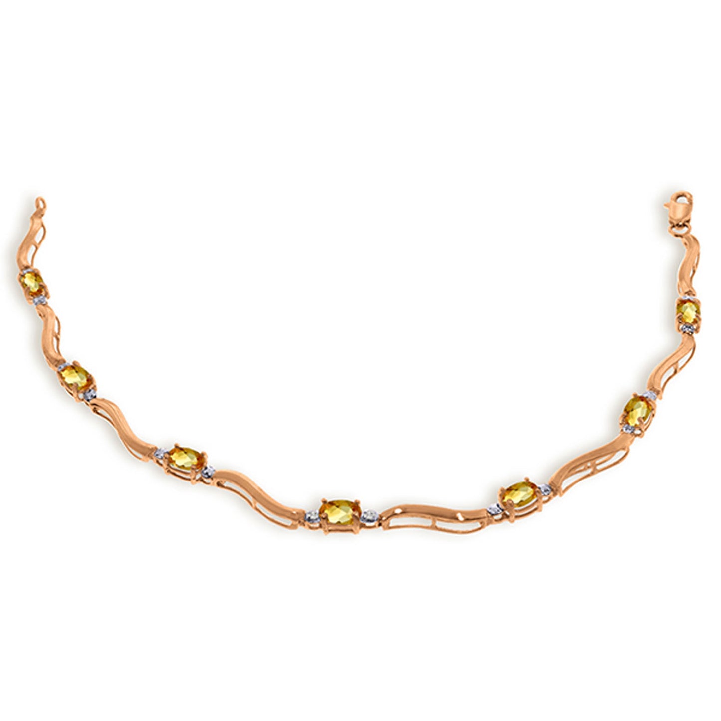 Rhythmic Flow Diamond And Citrine Bracelet