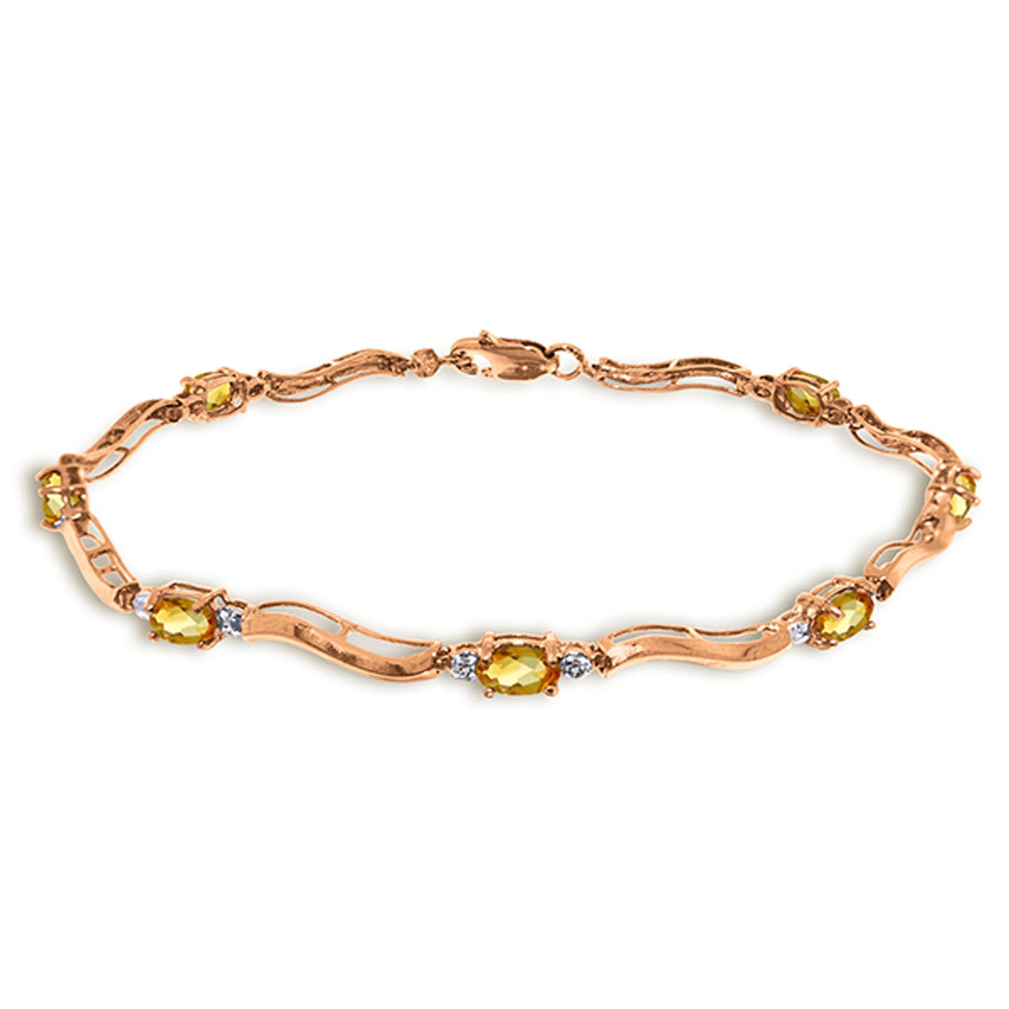 Rhythmic Flow Diamond And Citrine Bracelet