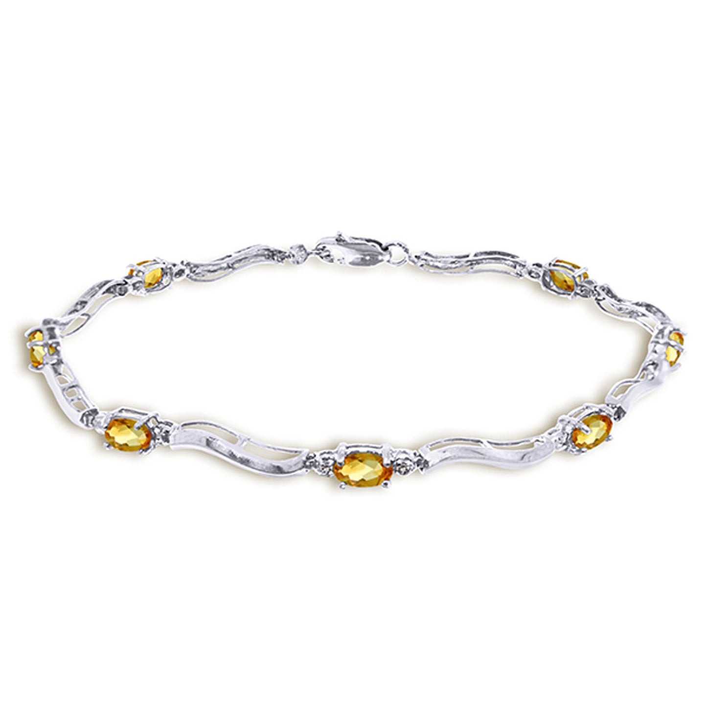 Rhythmic Flow Diamond And Citrine Bracelet