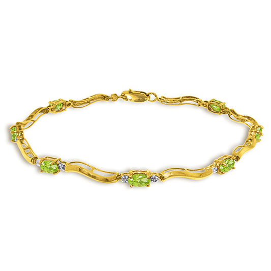 Rhythmic Flow Peridot And Diamond Bracelet