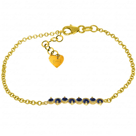 1.55 Carat 14K Solid Gold Bracelet Natural Sapphire