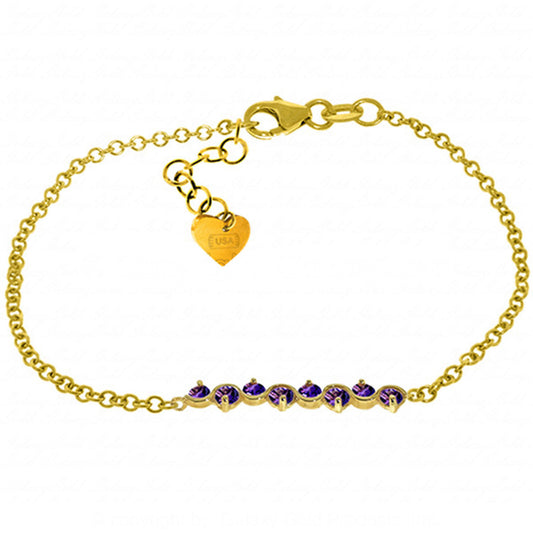 1.55 Carat 14K Solid Gold Bracelet Natural Amethyst