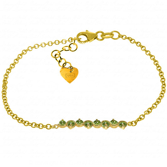 1.55 Carat 14K Solid Gold Bracelet Natural Peridot