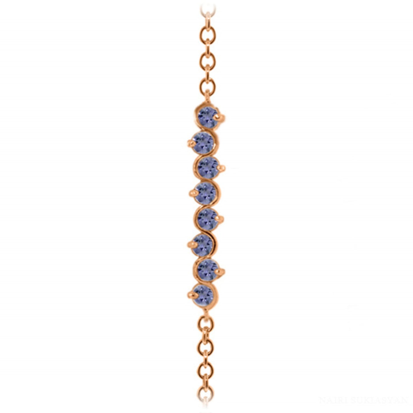 1.55 Carat 14K Solid Gold Bracelet Natural Tanzanite