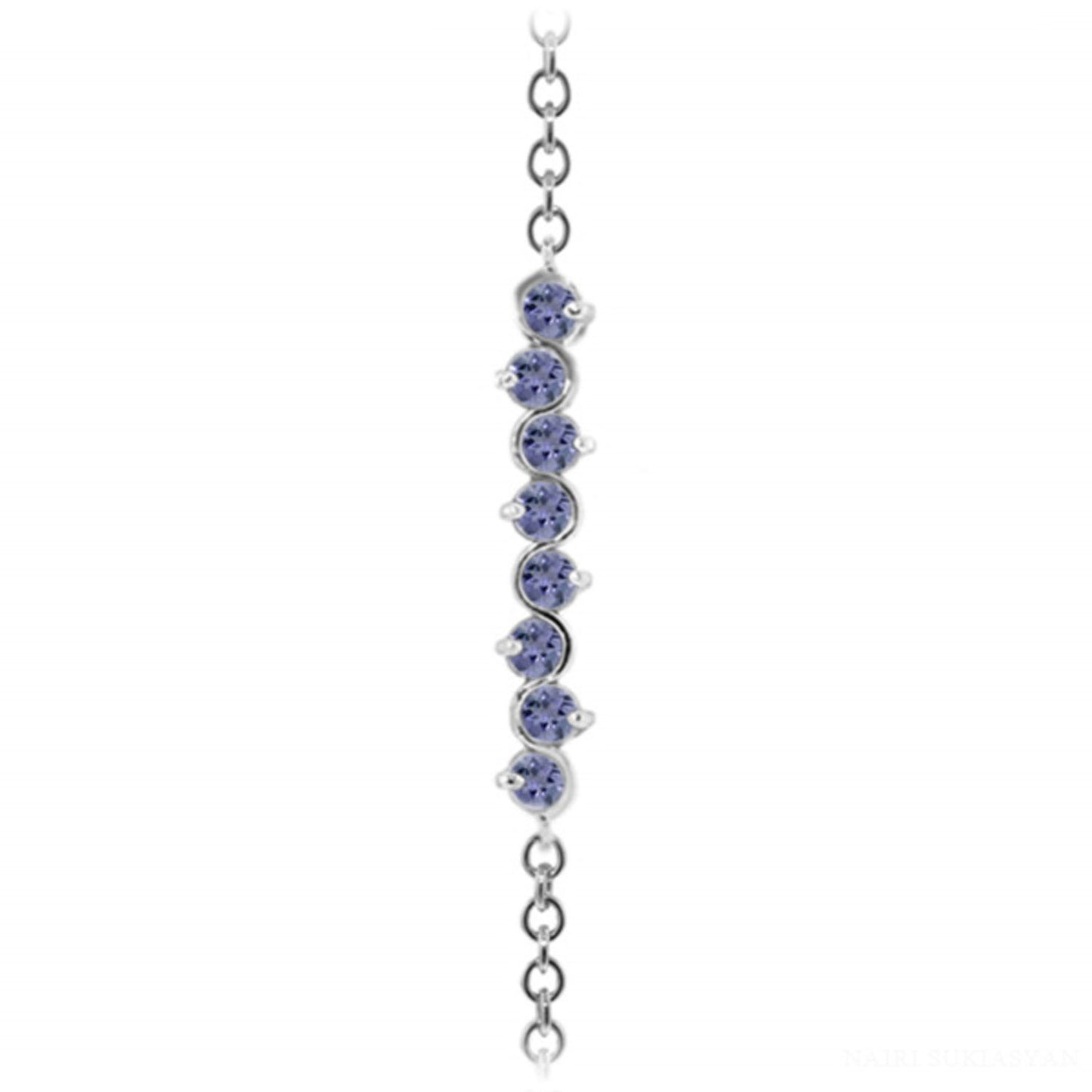 1.55 Carat 14K Solid Gold Bracelet Natural Tanzanite