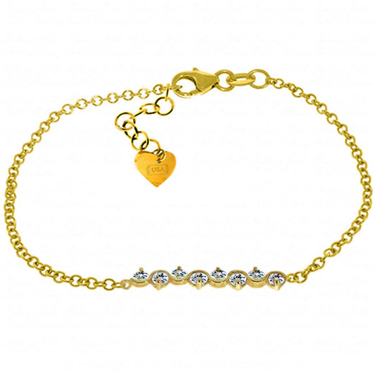 1.55 Carat 14K Solid Gold Bracelet Natural Aquamarine