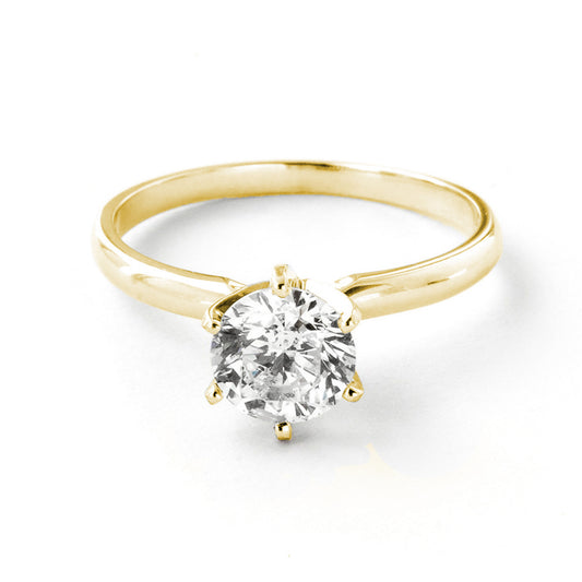 1 Carat 14K Solid Gold Solitaire Ring