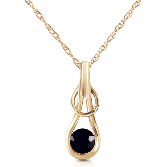 14K Solid Gold 0.50 Carat Black Diamond Necklace