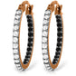 Double Allure White and Black Diamond Hoop Earrings