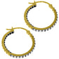 Double Allure White and Black Diamond Hoop Earrings