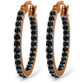 Double Allure Black Diamond Hoop Earrings