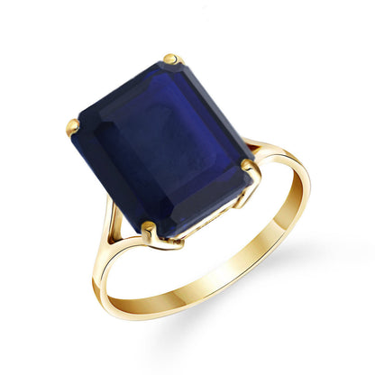 14K Solid Gold Ring w/ Natural Octagon Sapphire