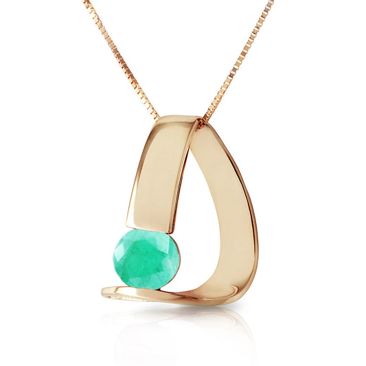 14k Solid Gold Zen Charm Emerald Necklace