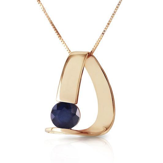 14k Solid Gold Zen Charm Sapphire Necklace